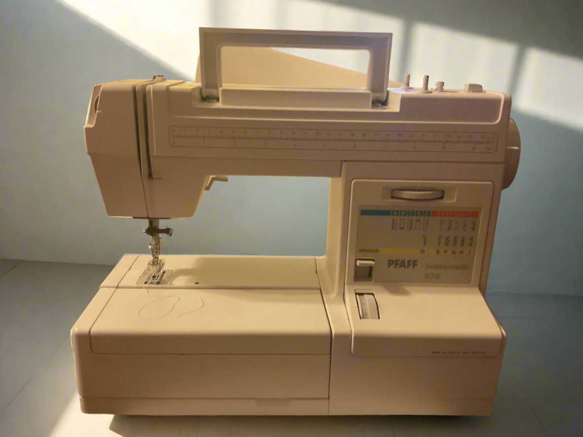 Working PFAFF Hobbymatic 875 Portable Sewing Machine with Case and Pettle