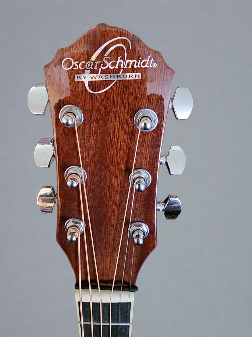 Oscar Schmidt 6 String Acoustic-Electric Guitar, Right, Spalted Maple (OG10CESM-A)