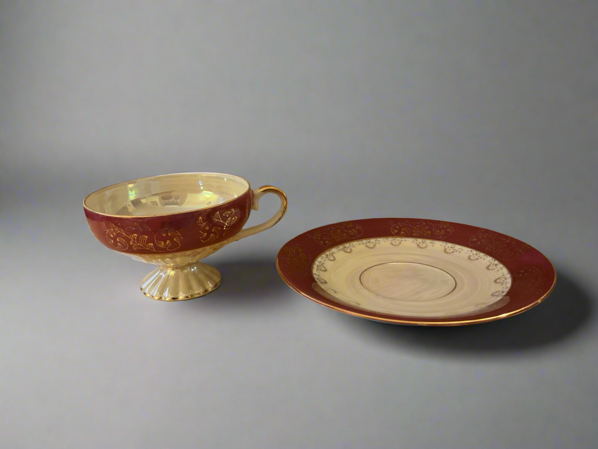 Porcelain tea cup and saucer