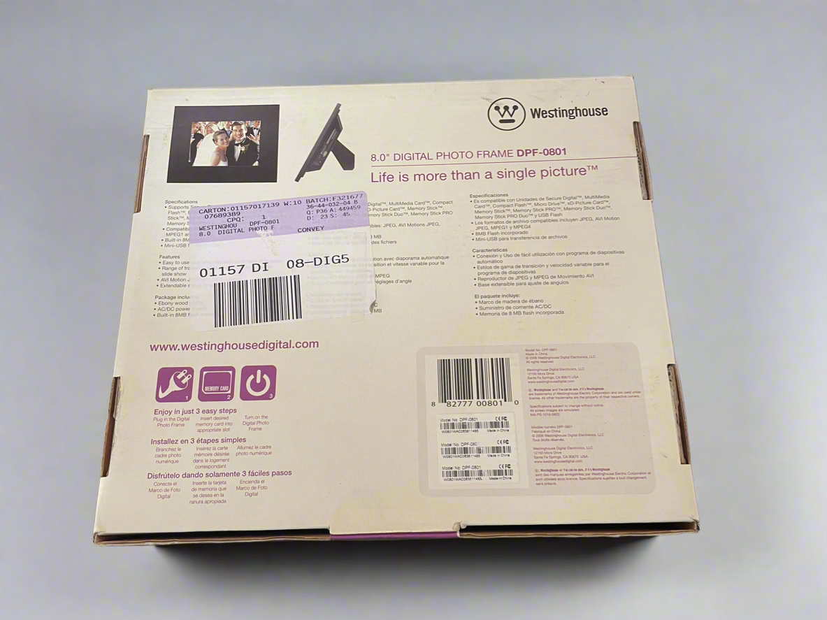 Westinghouse 8” Digital Photo Frame DPF-0801