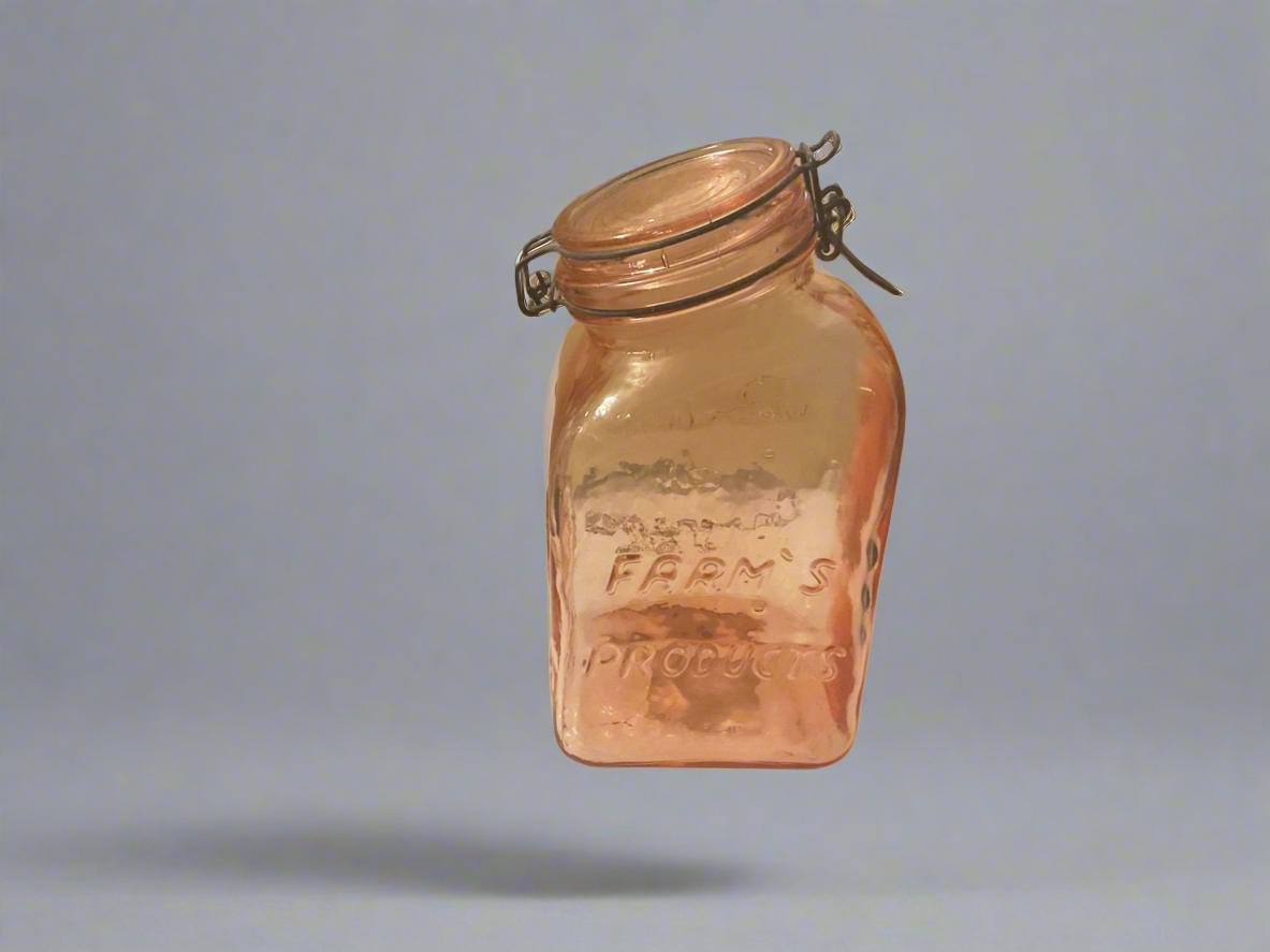 Vintage Pink Glass Canister set