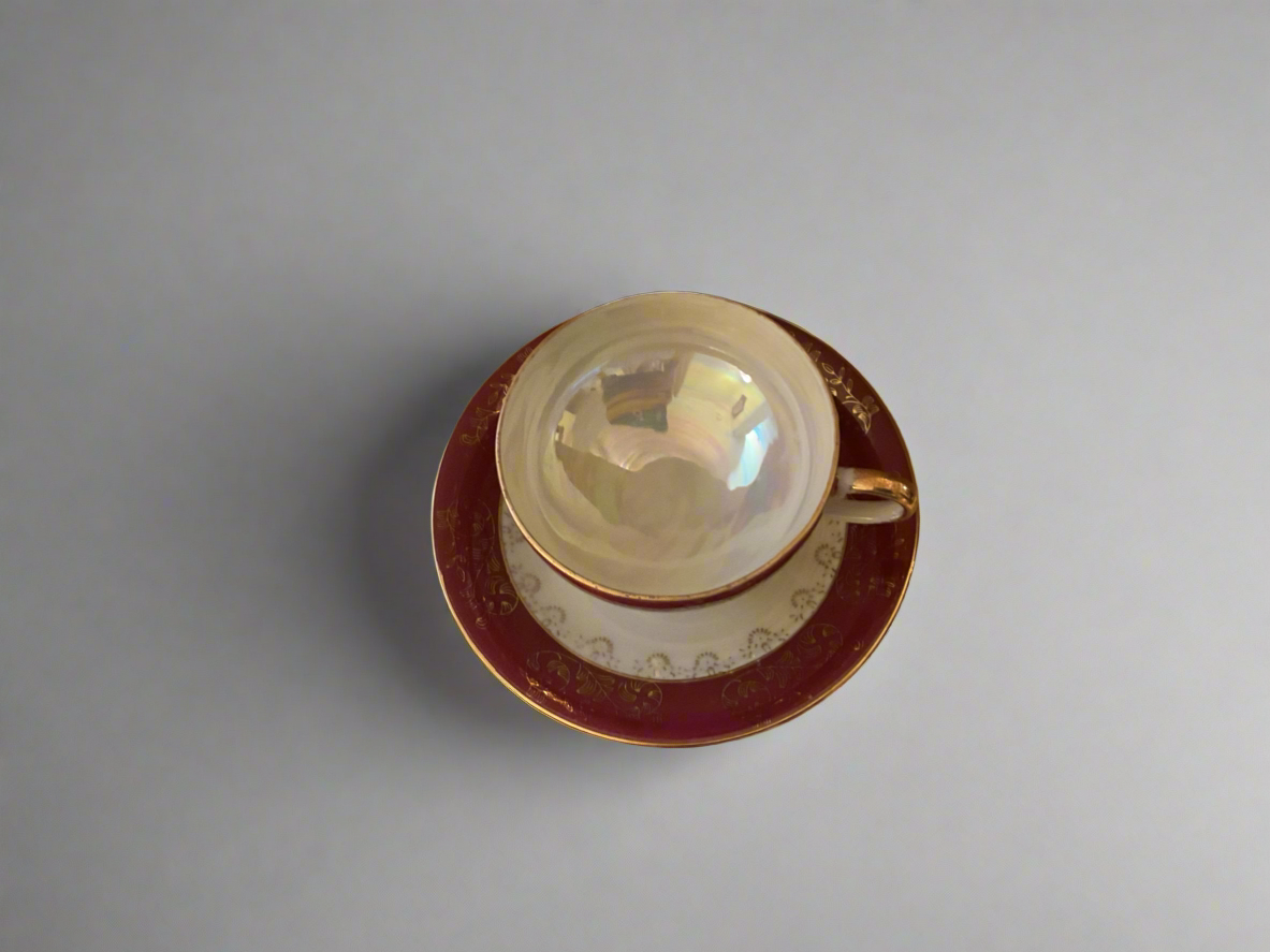 Porcelain tea cup and saucer