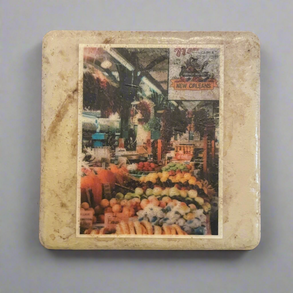 Homemade New Orleans Based Italian-Stone Tile Coasters (Set of 4)