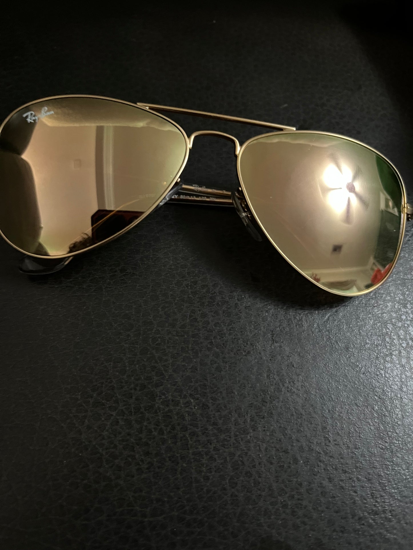 Kids Ray-Ban Original Mirror Aviator Gold Light Brown Sunglasses