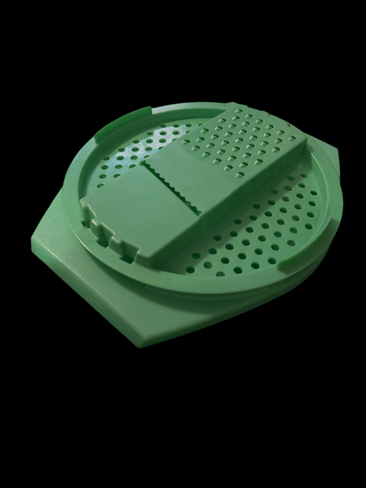 Vintage Tupperware Round Green Grater, Bowl and lid