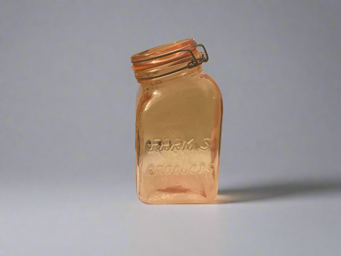 Vintage Pink Glass Canister set
