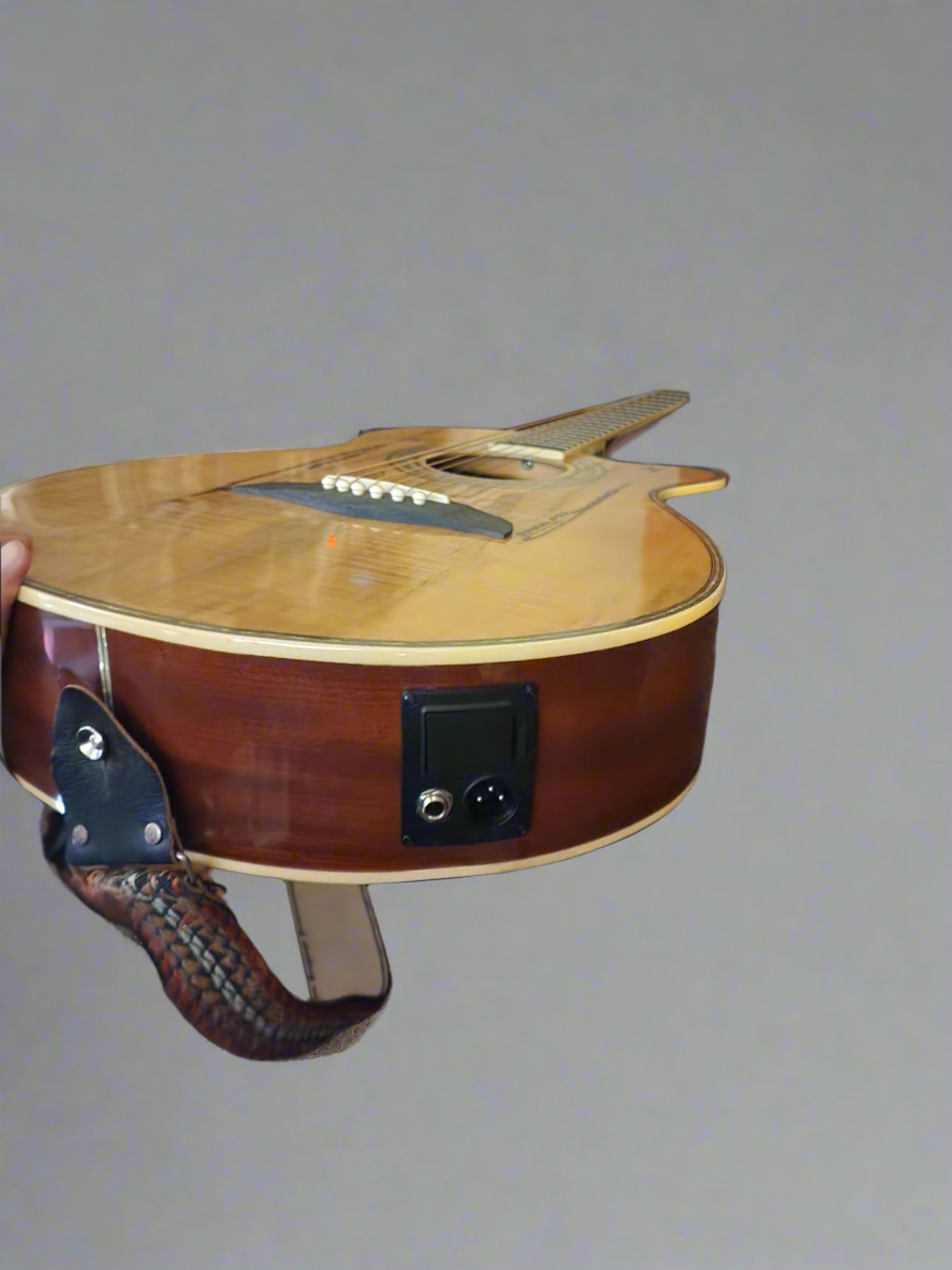 Oscar Schmidt 6 String Acoustic-Electric Guitar, Right, Spalted Maple (OG10CESM-A)