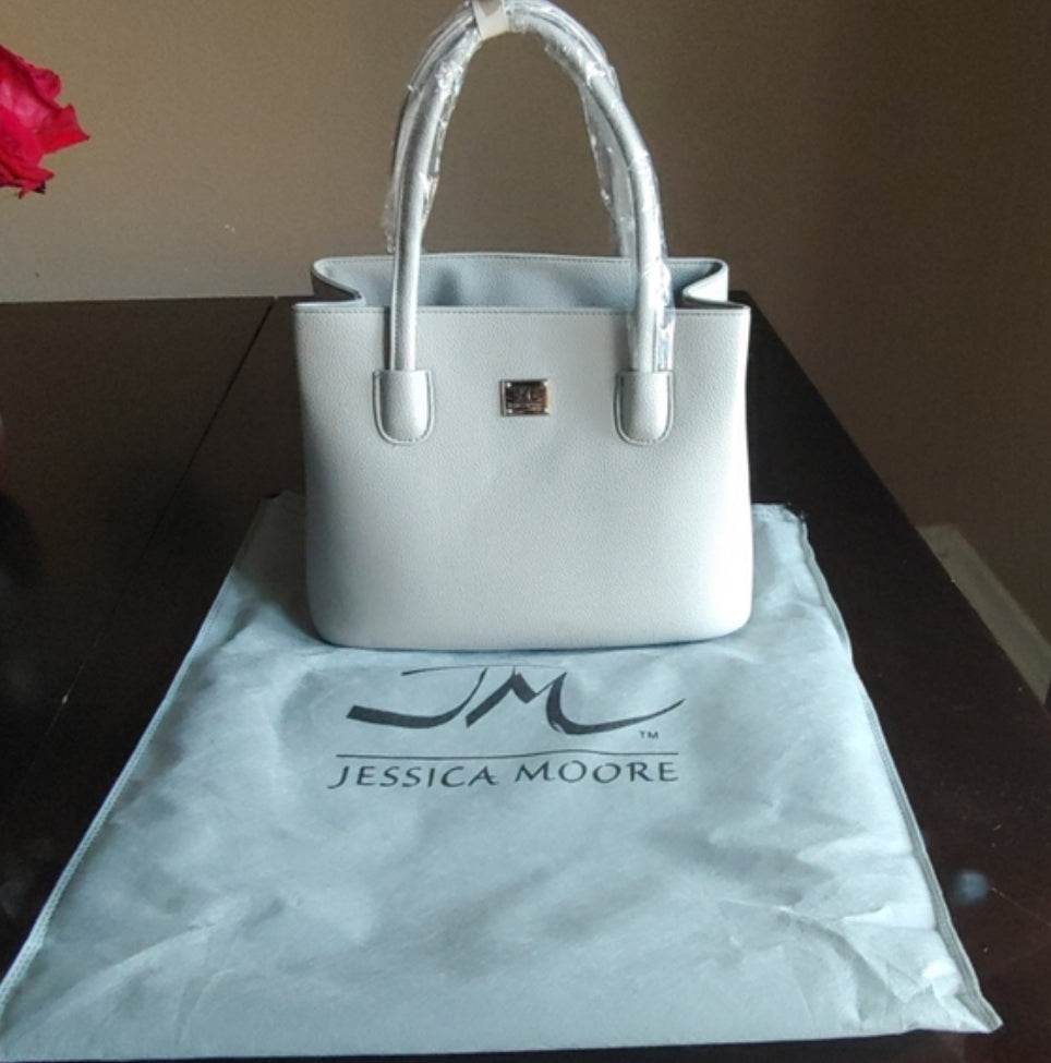 Jessica Moore White Handbag Purse