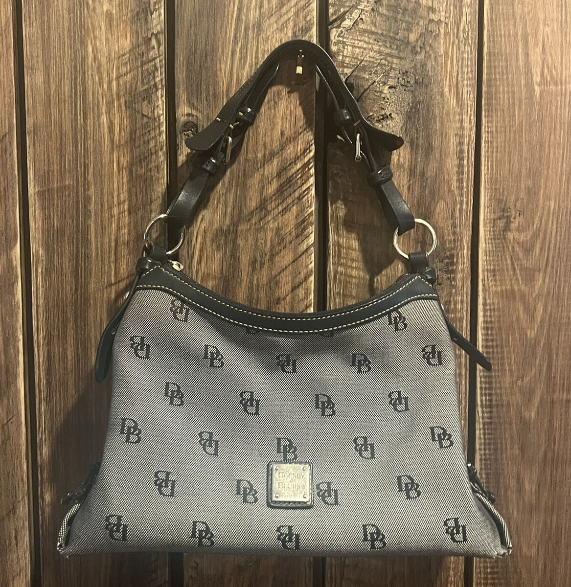 Dooney and Bourke Black and Grey Handbag Purse