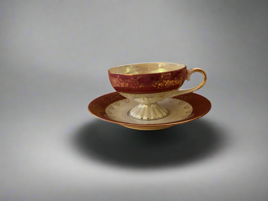 Porcelain tea cup and saucer