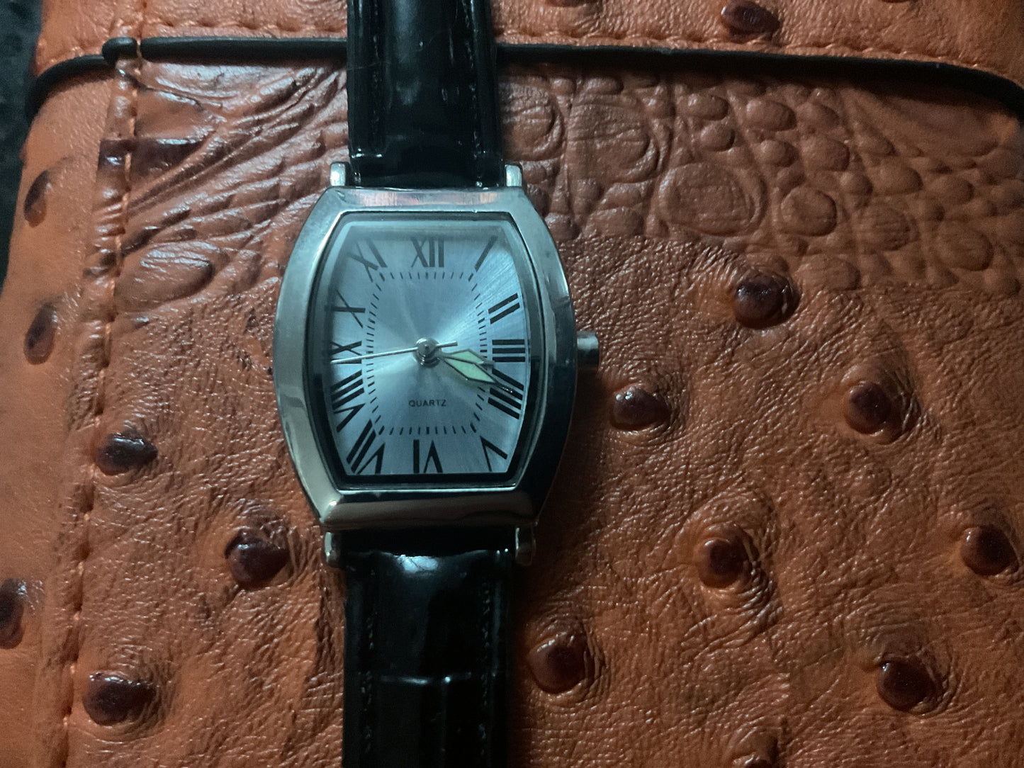 Quartz Thin black band watch