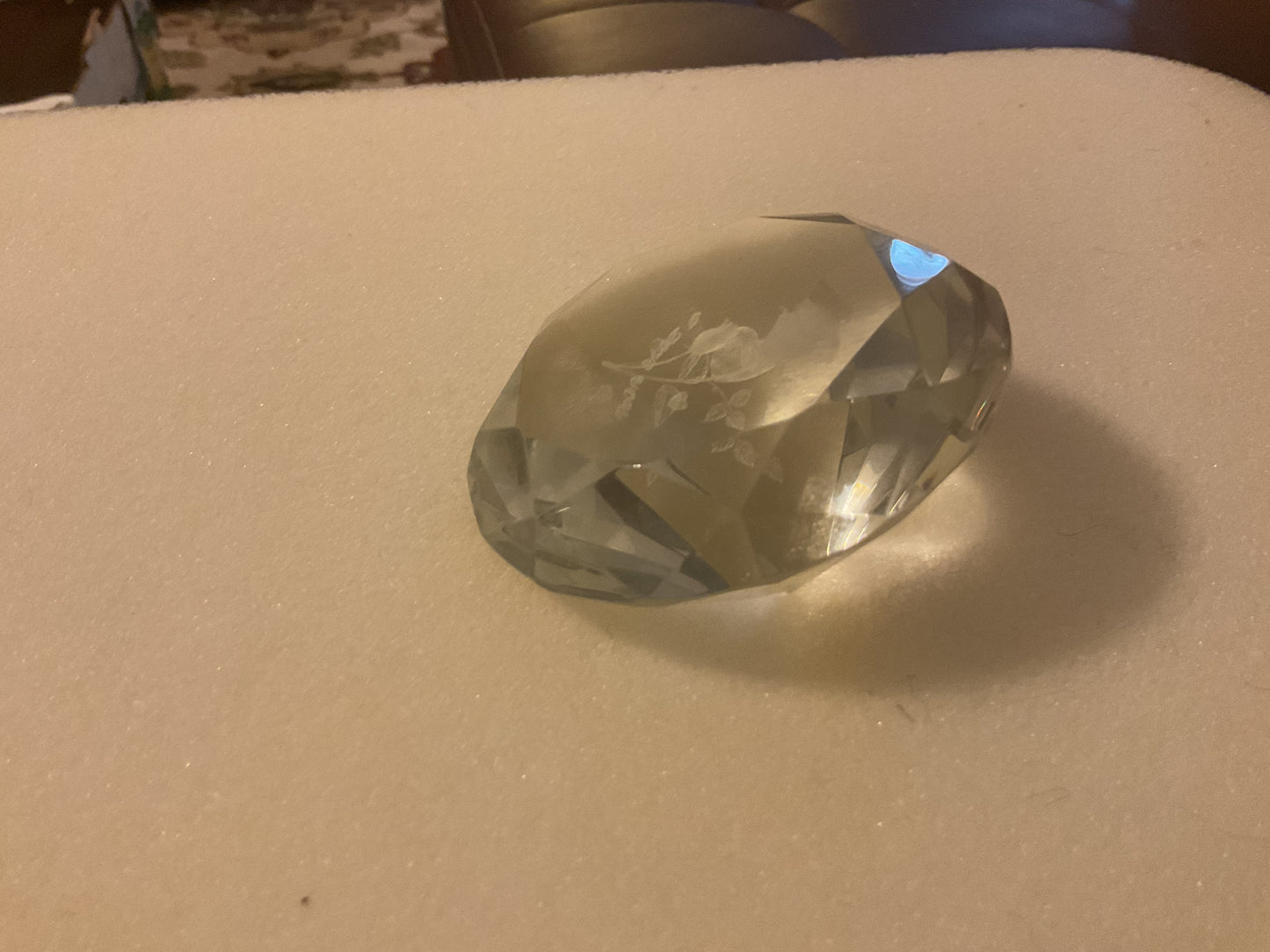 I Love You Diamond Shaped Glass Paperweight