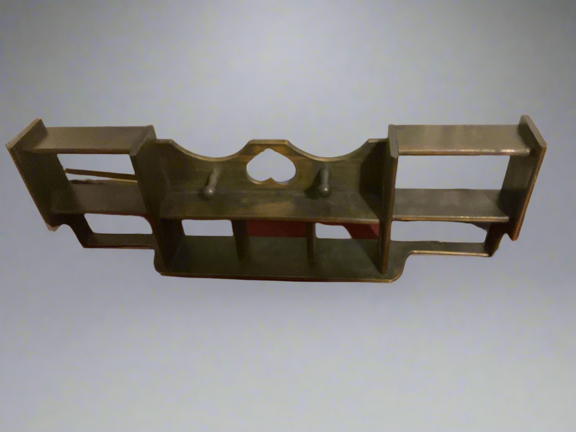 “Blueish” Heart Peg Wall Shelf 25 1/8 x 8 5/8