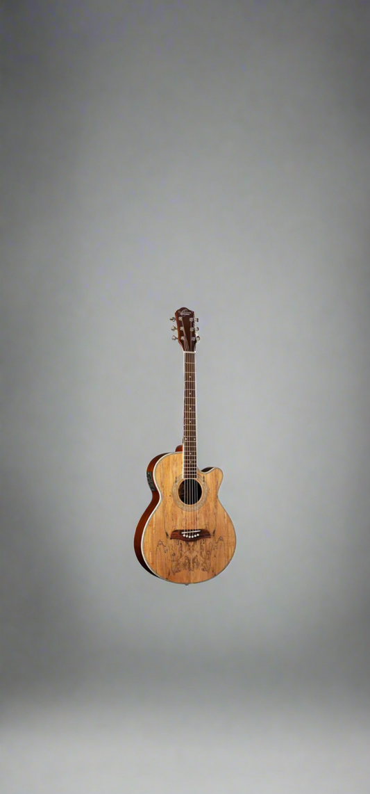 Oscar Schmidt 6 String Acoustic-Electric Guitar, Right, Spalted Maple (OG10CESM-A)