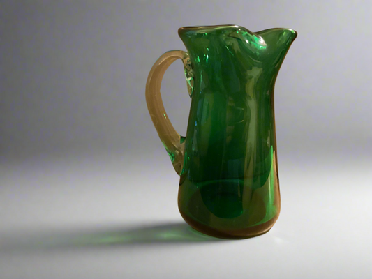 Emerald Green Blown Glass Pitcher