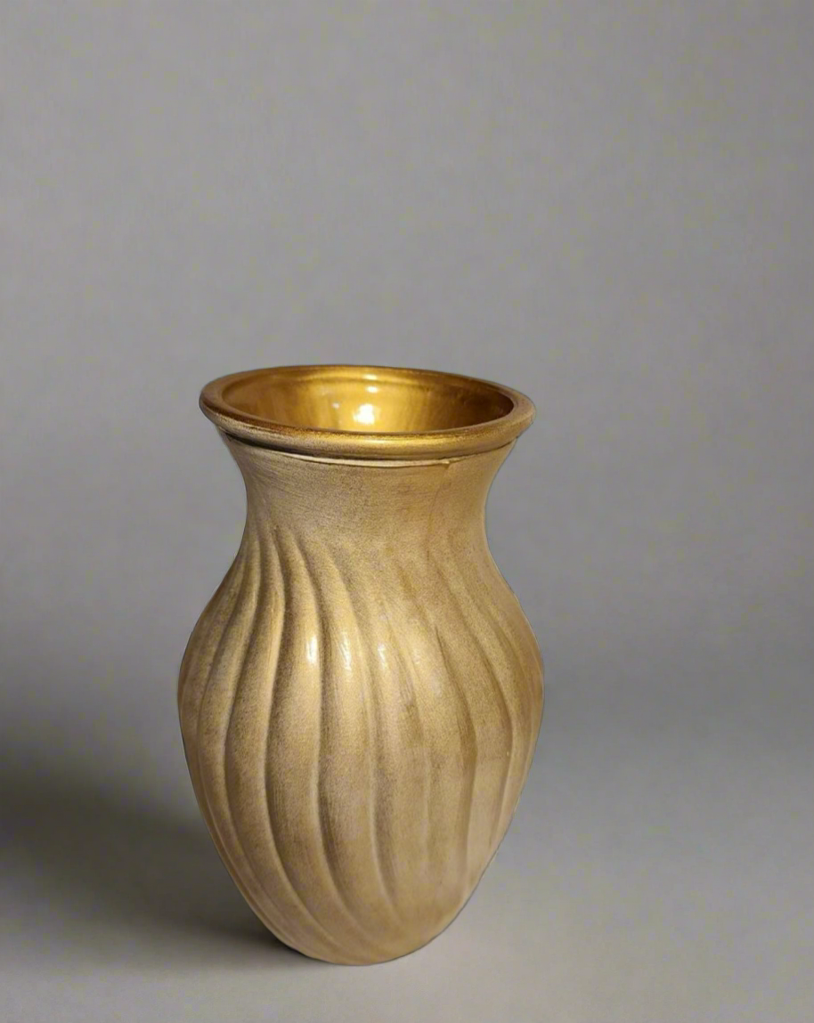 Hand Painted Golden Swirl Vase