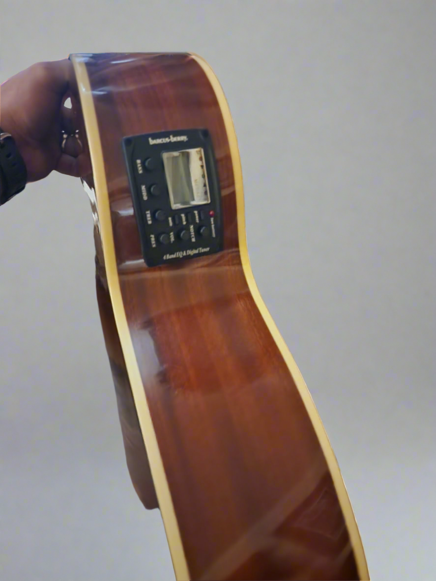 Oscar Schmidt 6 String Acoustic-Electric Guitar, Right, Spalted Maple (OG10CESM-A)