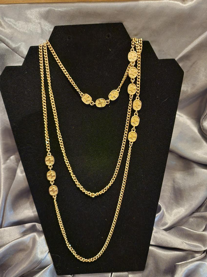 Vintage 54” Adjustable Gold Plated Necklace