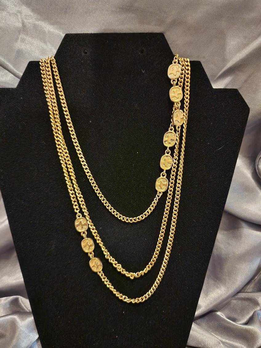 Vintage 54” Adjustable Gold Plated Necklace