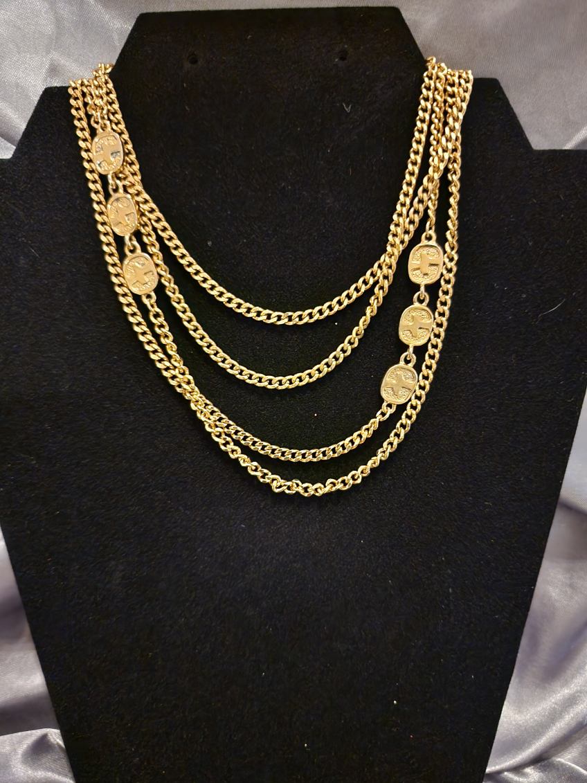 Vintage 54” Adjustable Gold Plated Necklace